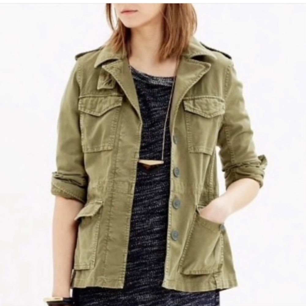 Madewell Outbound Utility Jacket In Army Green Size Small